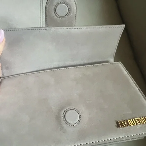 Jacquemus Taupe Clutch with Gold Logo - Picture 11 of 13